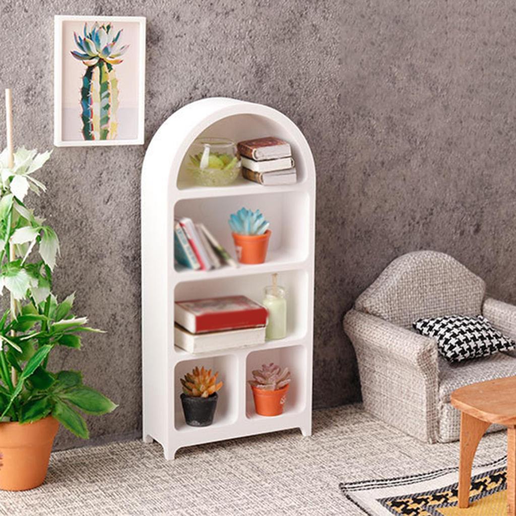 1:12 Miniature Cupboard Dollhouse Bookshelf Display Showcase Doll House Cabinet Mini Furniture