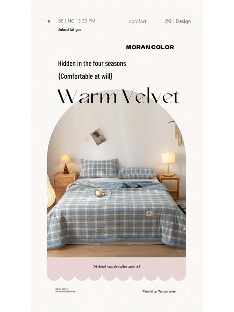 Xinjiang Cotton Summer Quilt: Lightweight, Machine-Washable, Cooling Blanket for Single or Double Beds