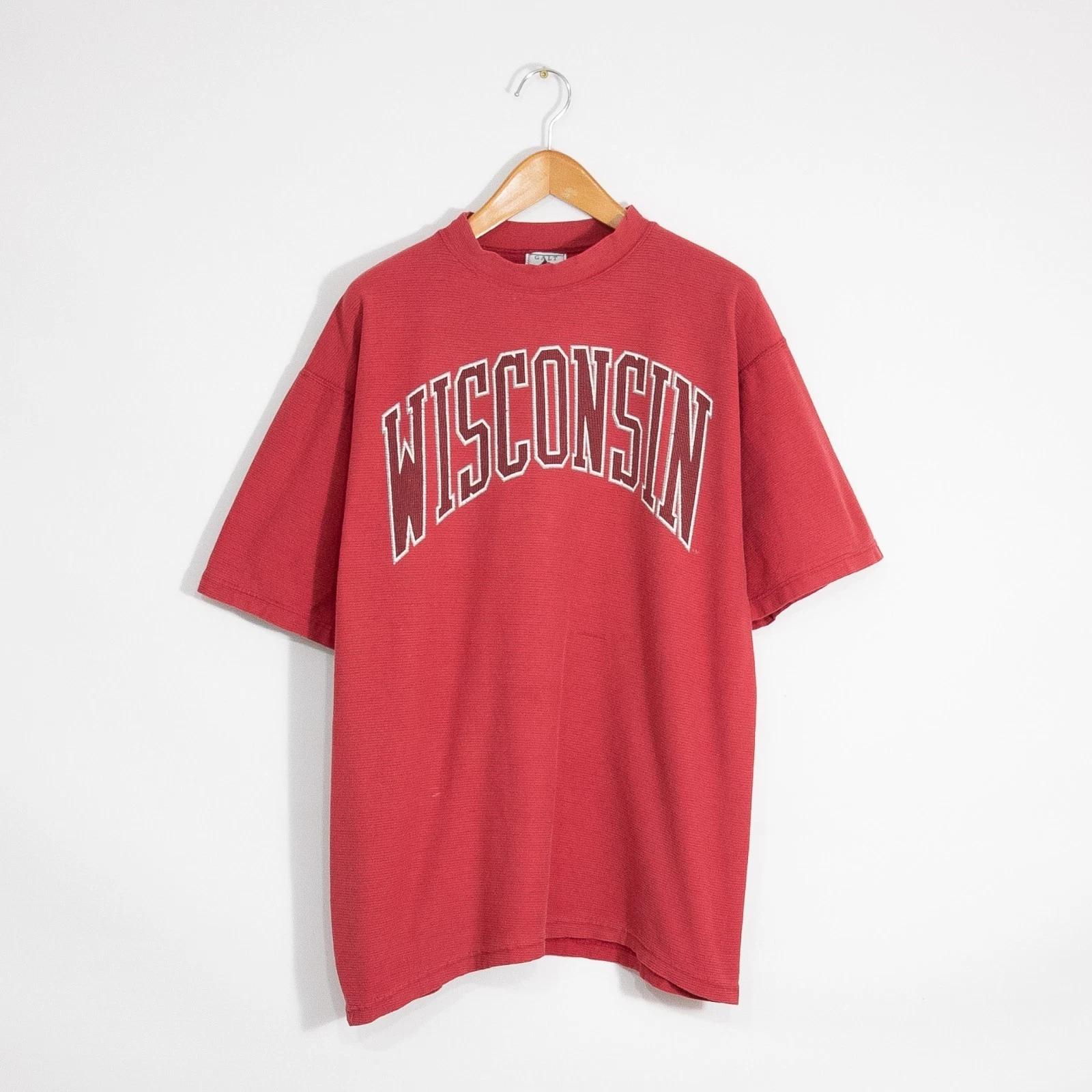 Vintage 90s Wisconsin University T Shirt Mens Large - Distressed Oversized USA 3XL