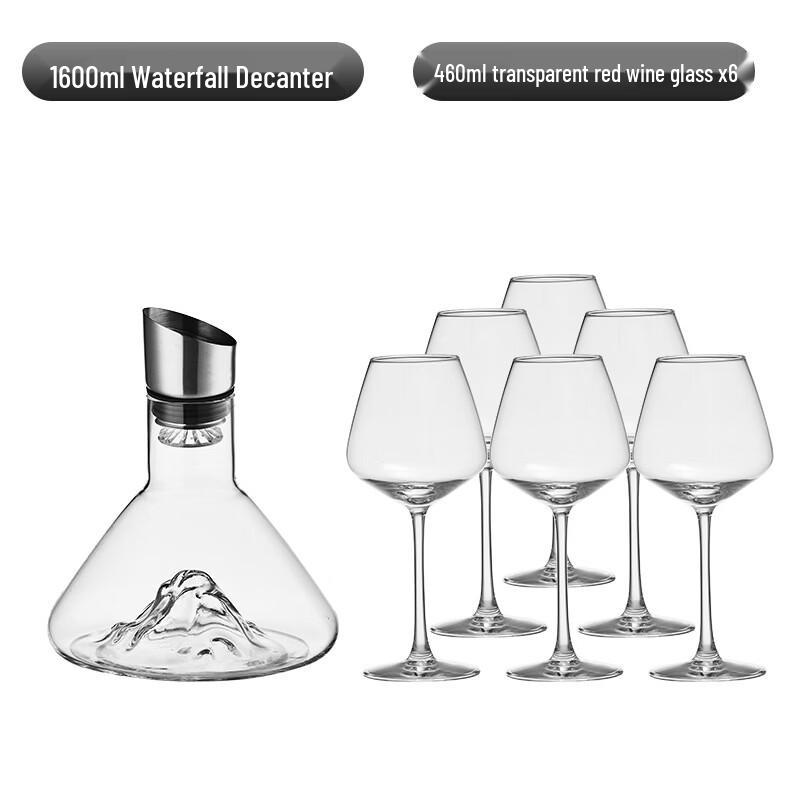 Handun Plastic Wine Glass & Waterfall Decanter Set