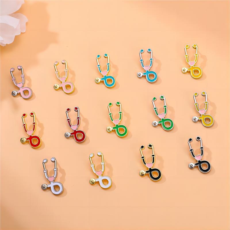 Kolekcja artykułów medycznych Broszka emaliowana Ambulans Strzykawka Stetoskop Odznaka Przypinka Szpitalny Lekarz Pielęgniarka Hurtownia