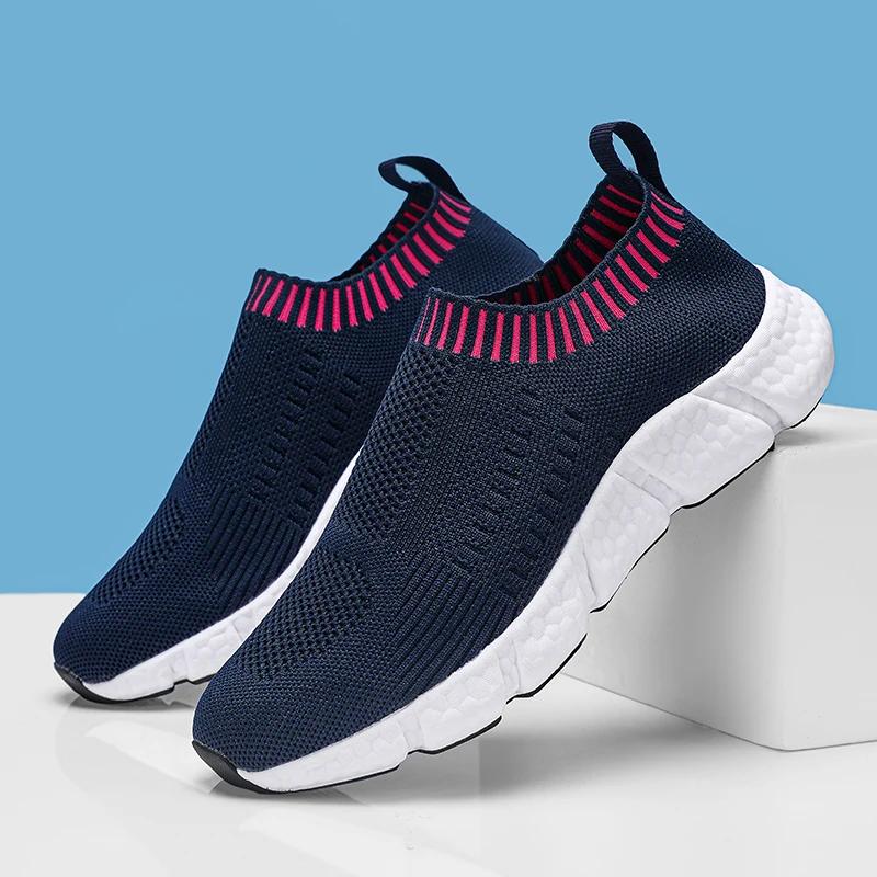 Damen Freizeitschuhe Modisch und Atmungsaktiv Mesh Flach Sportschuhe Weiße Socken Schuhe Tennis Damen Trend Neues Produkt