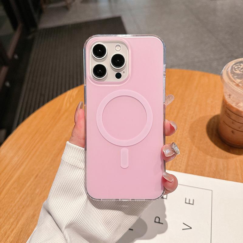 

New Product for IP15promax Anti-fall IMD Skin-feel Ultra-thin Anti-fall Mobile Phone Case Simple Magnetic Suction Case For iPhone 15 pro max