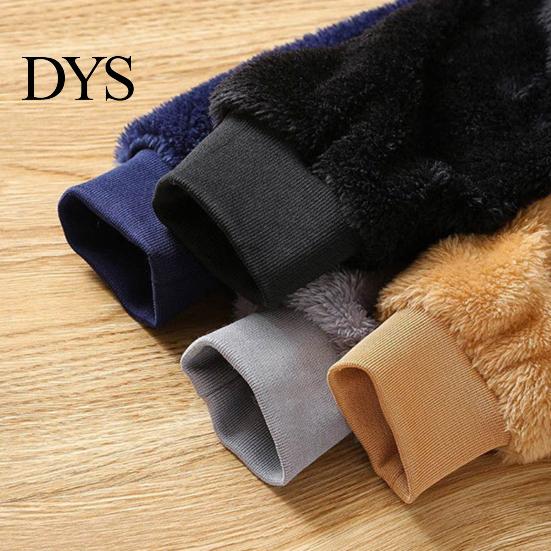 Male Pullover Sweatshirt Men Double-sided Plush Long Sleeve O-neck Loose Fit Windproof Keep Warm Streetwear Solid Color Winter Top for Outdoor