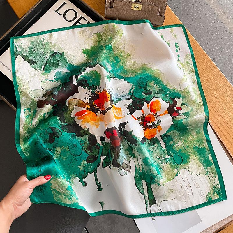 

53 * 53 см шелковичный маленький квадратный шарф многофункциональный профессиональный модный декоративный шелковый шарф для весны и осени теплая шаль 53*53cm