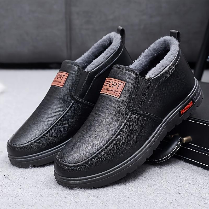 Winter Thickened Waterproof Old Man Shoes Plush Warm Ankle Boots for Men