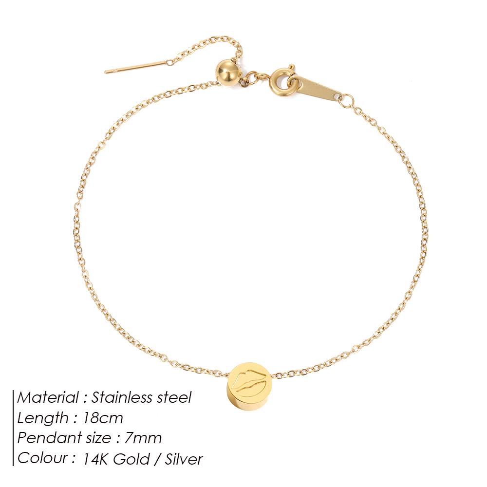 EManco Mini Delicate Round Jewelry Stainless Steel Gold-Plated Bracelet Simple Party Favors