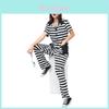 Uniforme de Prisonnier Rayé Costume de Prisonnier Pour Cosplay Et Divertissement de Fête
