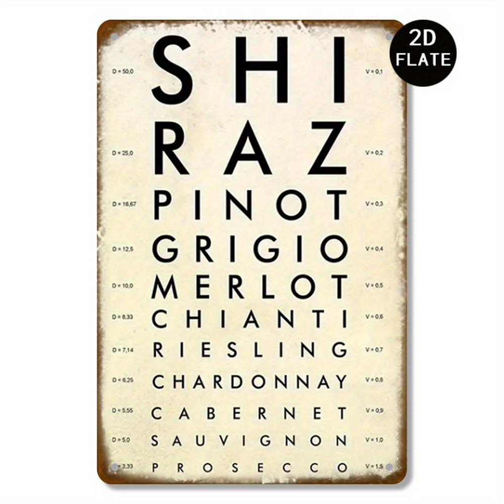 Tin Sign Vintage Durable Metal Plaque Wall Decor Home Office Bar Man Cave Wine Variety Eye Chart Funny Wall Art