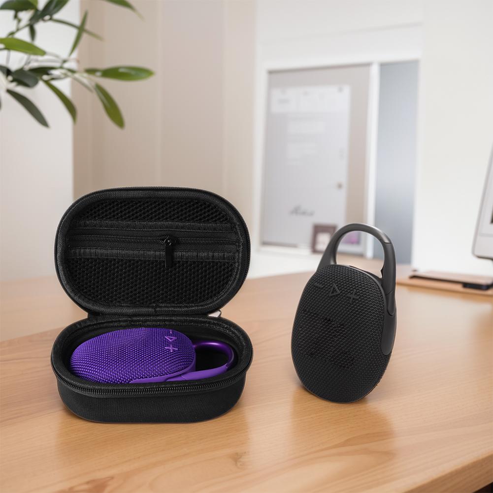 EVA Hard Case Shockproof Hard Carrying Case Splashproof Protective Travel Case with Mesh Pocket for JBL Clip 5 Portable Speaker