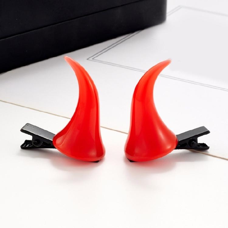 Reusable Halloween Devil Horn Hair Clip Creative Hairband Stylish Resin Hair Accessory For Themed Parties Event