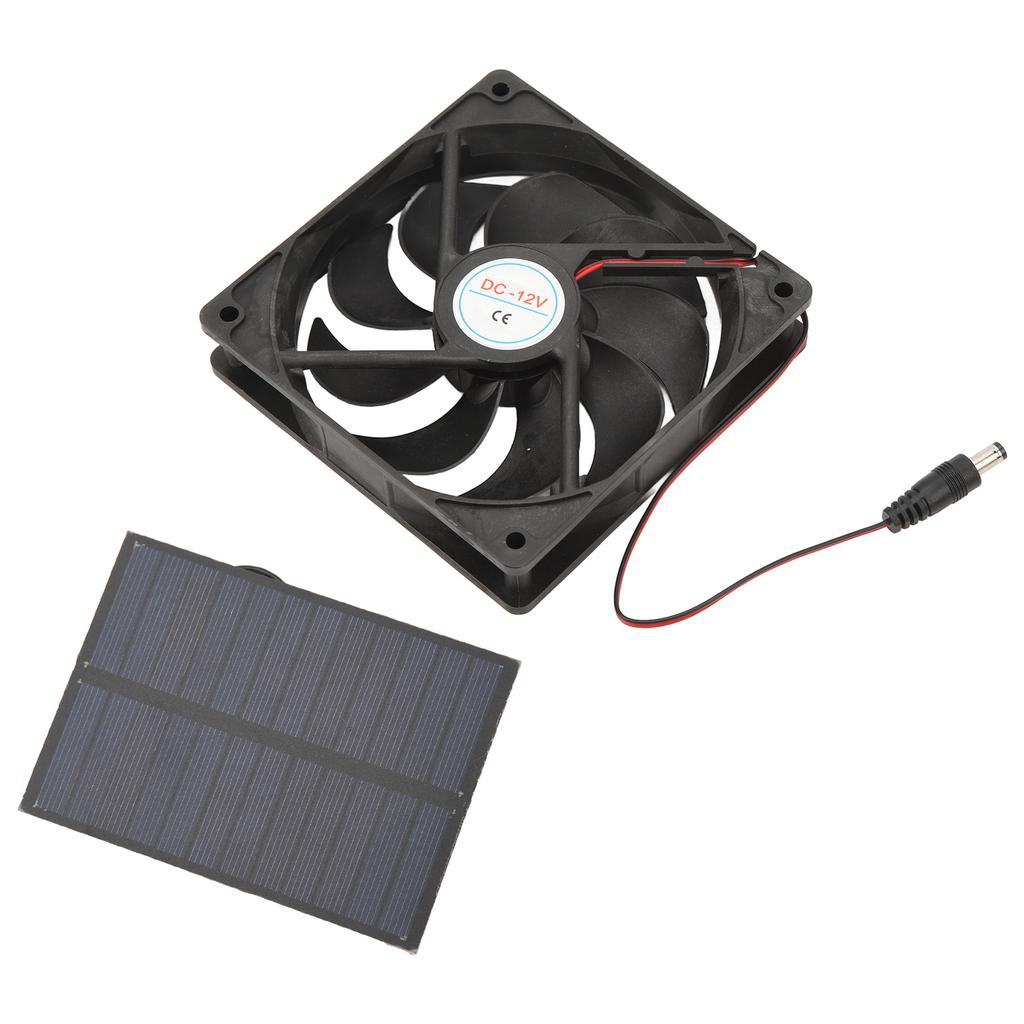 Outdoor Solar Panel Fan Kit Monocrystalline Silicon for Caravans Campers Toilets Pet Houses 12V 3W