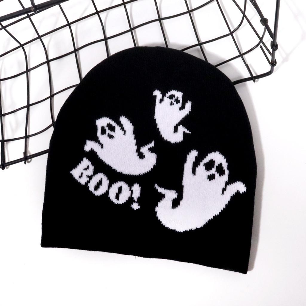 Pattern Ghost Festive Knitted Cap Halloween Fashion Hat Casual Breathable Gift