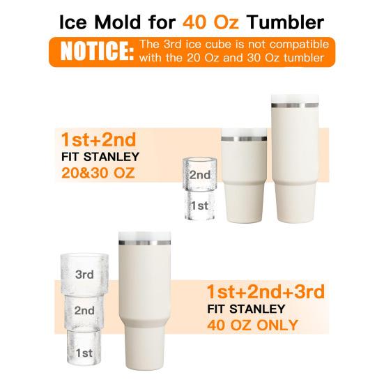 Cylinder Ice Cube Tray for 30Oz-40Oz Tumbler BPA-Free Slow Melting Ice Mold with Lid And Bin Easy Release Ice Maker for Whiskey Cocktail