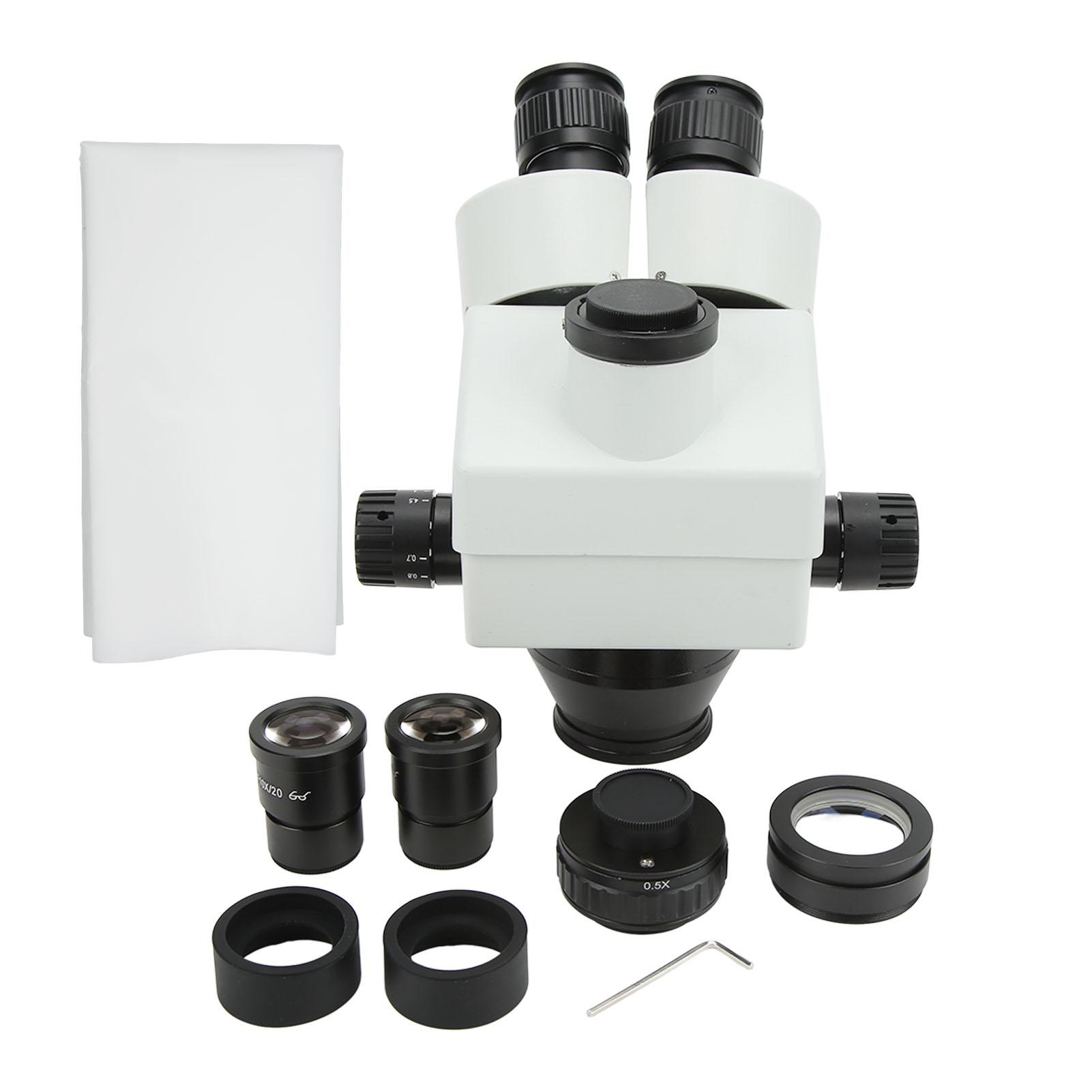 

3.5X45X 7X90X Zoom Microscope Head with 0.5X+2X Object Lens Trinocular Stereo Microscope Head