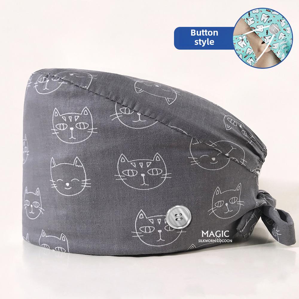 

Женская хлопковая хирургическая шапочка с принтом - Пыленепроницаемая, Дышащая, Потопоглощающая для врачей, медсестер, пациентов на химиотерапии No Button - Adjustable