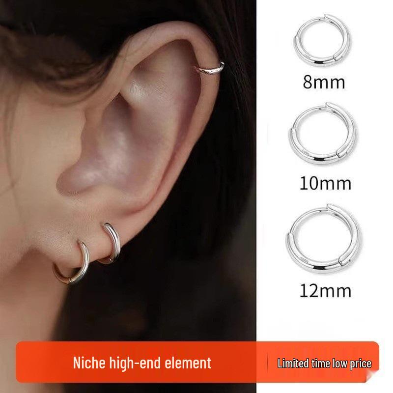 Women's Earrings: Ear Bone Studs, High-End Hoop Ear Clips, and Niche Ear Piercings.