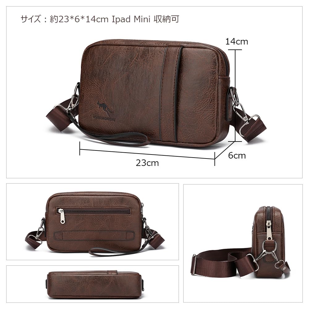 Whatna Leder Mini Schulter Zweite Umhängetasche Brust iPad Mini Horizontal Perfekt für Schulter- oder Fahrradtasche Herren Tasche, 3-Wege-Tasche, Tasche, Tasche,
