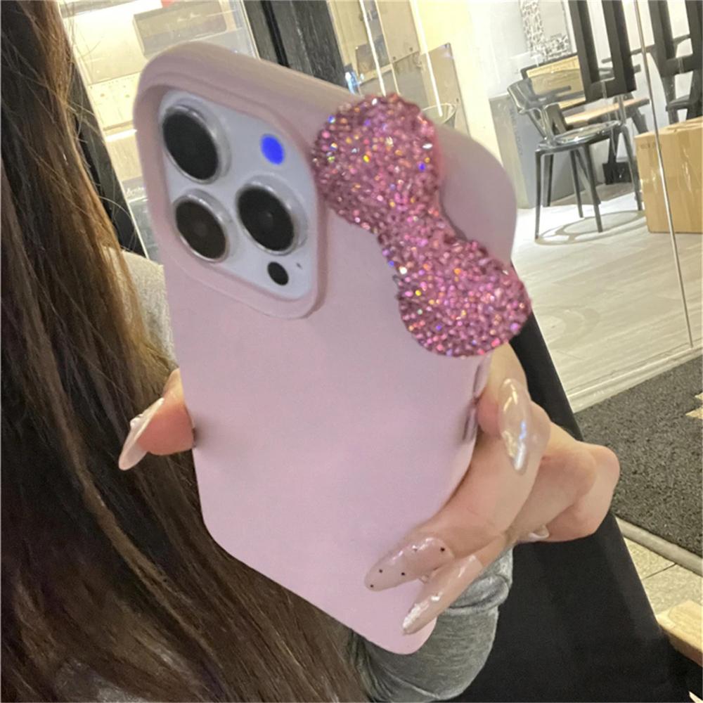 Luxury Glitter 3D Rhinestone Bowknot Phone Case For iPhone 16 15 14 13 12 11 Pro Max 14 Plus X XS XR 7 8 SE2 Cute Girl Soft Case