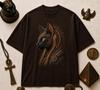 Egyptian Cat Mechanical Bastet T-Shirt, Dark Chocolate Streetwear Tee