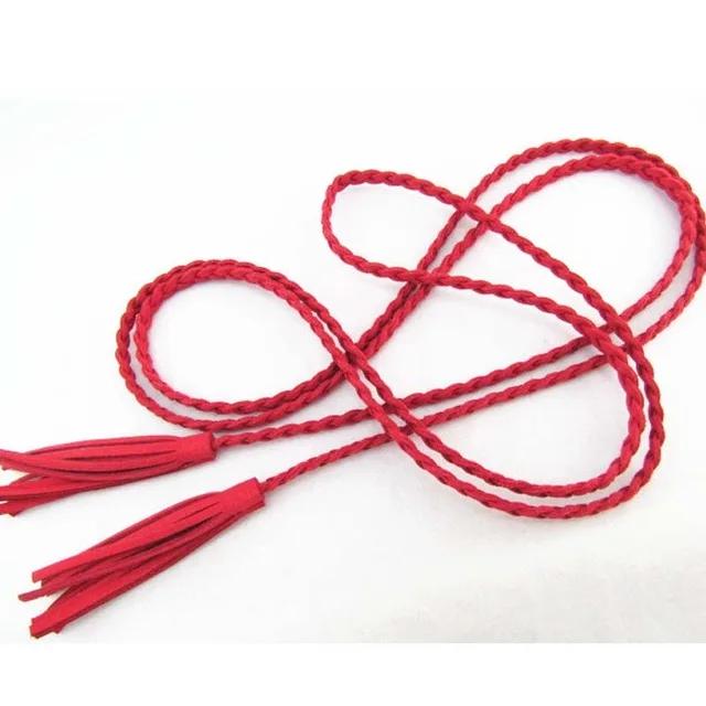 

Дизайнерский вязаный вручную длинный ремень-косичка из искусственной кожи с кисточкой, повседневный ремень для платья для женщин, девушек 160CM