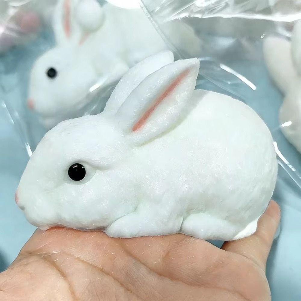 Silicone Rabbit Fidget Super Soft Pinching Fingertip Toy Creative Bunny Squishy Toy Desk Decor