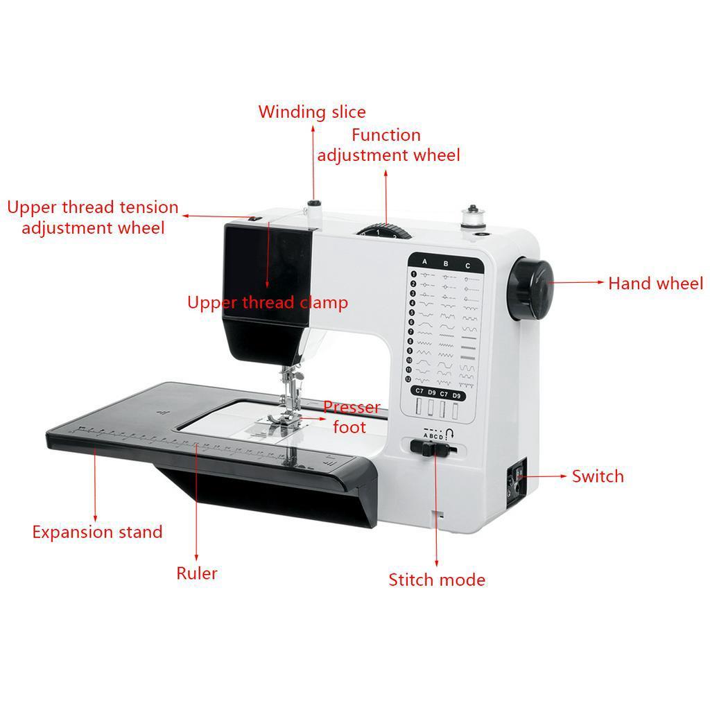 2W 7 Portable Mini Electric Thread Sewing Machine Household Desktop Battery Power