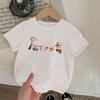 Kids Cute Mixed Animal Head Print Crewneck Short Sleeve Tee