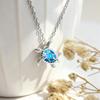 With Imitation Blue Opal Necklace, Bohemia Cute Sea Turtle Pendant Necklace for Women Mom, Wedding  Accessories Gifts