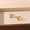 European & American Titanium Steel Heart Hollow Double-Headed Versatile Open Ring, 18K Gold Plated