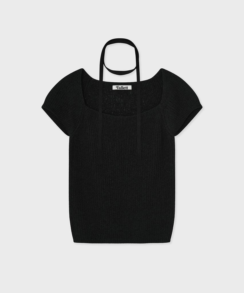 FALLETT Square Neck Tie Knit Black
