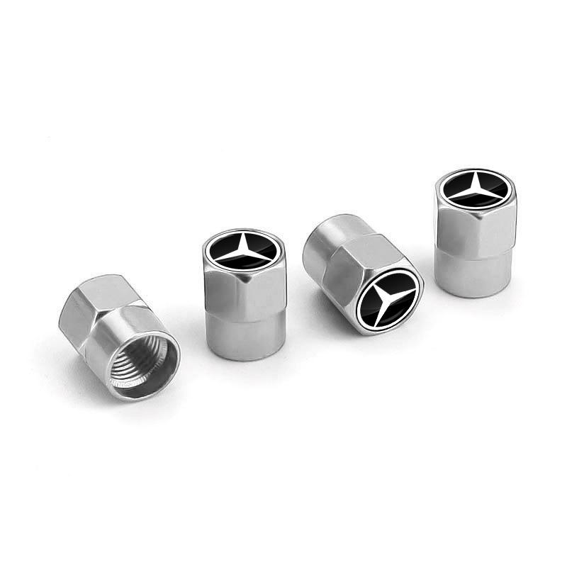 4 stk Bilhjul Dekk Bolt-in Ventilkapsler Merke Bil Tilbehør For Mercedes Benz W205 W177 W212 W213 W221 W220 W176 ML G63 E63 GT AMG