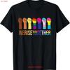 We Rise Together Black LGBT Gay Pride Support LGBTQ Parade T Shirt Vintage Washed Homme Designer Clothes Slightly Comfortable