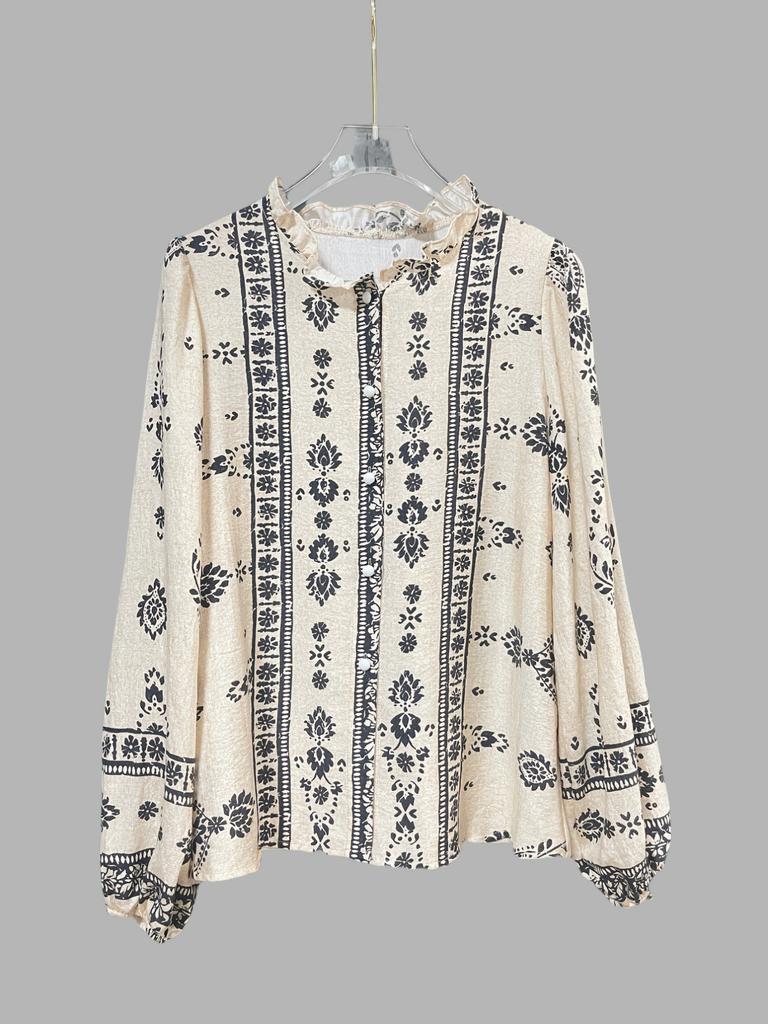 Women's Spring/Summer Shirt Elegant Long-Sleeved Shirt Women's Top Vacation Beach Shopping