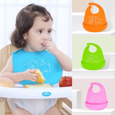 Elephant Waterproof Adjustable Silicone Baby Feeding Smock Bib Saliva Apron