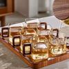 Wooden Handle Glass Coffee Mug Heat-resistant Latte Mug Practical Teacup  Tea Ceremony