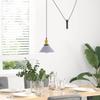 Adjustable Height Pendant Light E27 Grey Glossy Ø 22 Cm Metal