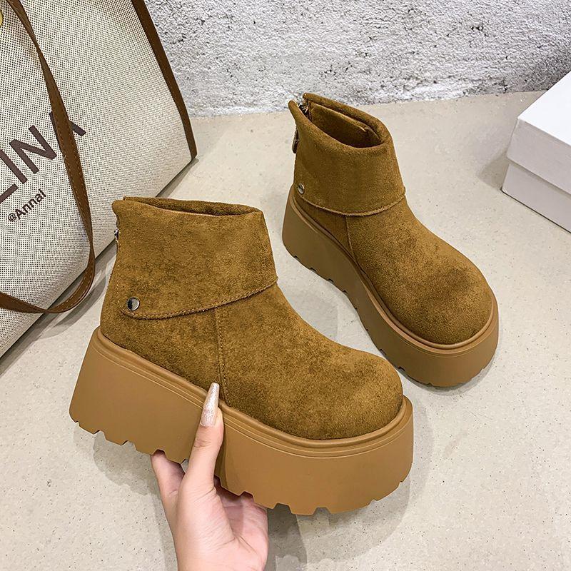 Ji Martin boots thermal cotton shoes heightening snow boots design non-slip thick sole 35