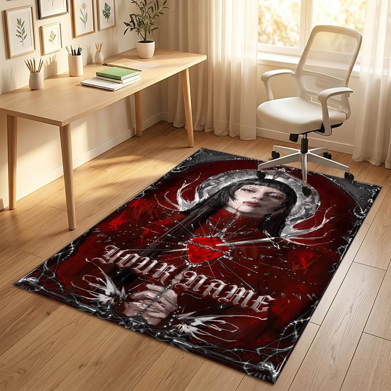 Personalized Crystal Velvet Carpet,Lady Gaga Custom Printed Name, Plush Area Rug For Home Indoor Decor