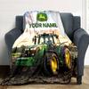 1pc John Deere Banner Blanket with Custom Name, Gift, for Men and Women, Soft Blanket, Good for Sofa Bed Couch Travel, Lightweight Flannel Blanket