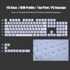 Foggy Transparent Crystal PC Keycaps OEM Profile Creamy White Side Print RGB Backlit Keycaps 115 Keys for MX Switches Keyboard