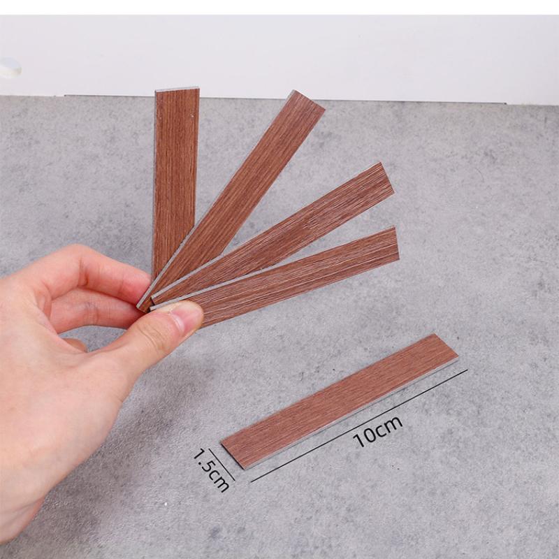 20Pcs 1/12 Miniature Dollhouse Wooden Floor Tiles Self-Adhesive Wood Grain Flooring Sticker 1:12 Scale Doll House Floor Decor