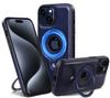 PU Leather Magnetic Ring Stand Phone Case For iPhone 12 13 14 15 Pro Max 14 15 Plus Magnetic Magsafe Wireless Charging Case