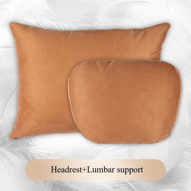 S-Class Car Headrests Lumbar Cushions Neck Protection Pillow Suede Seat Backrest Cushions Auto Accessories