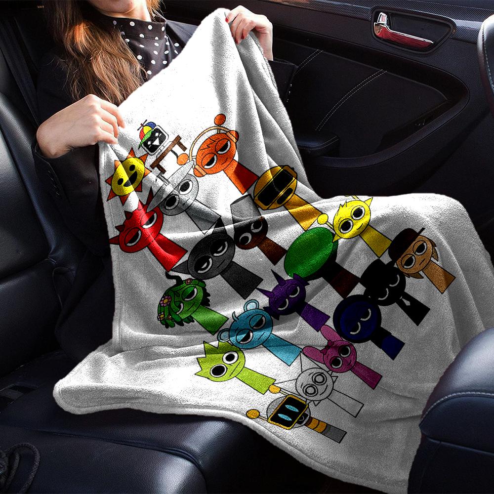Coperta stampata a tema Sprunki - Perfetta per divano, letto, viaggi e uso all'aperto | Lavabile in lavatrice, accogliente e resistente.