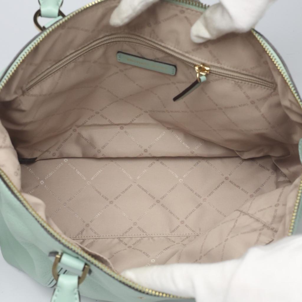 Michael Kors Satchel Shoulder Bag Handbag Cowhide Light Green Women 35S0GYZS3L Used
