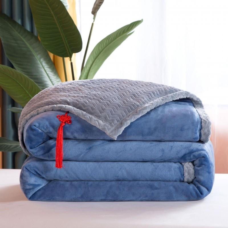 Double-Layer Thick Fleece Blanket Coral Velvet Throw Bed Office Sofa All Season Soft Warm
