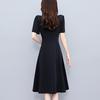 Casual Plus Size Color Block Patchwork Mid-Length Summer Dress - Slimming, Short Sleeve