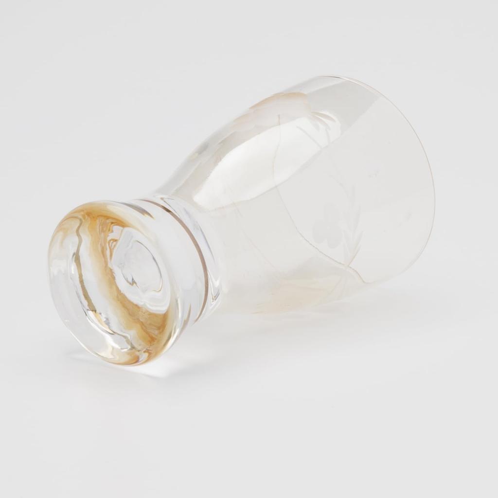 Otsuka Glass "Colorful Poem" Sake Glass, Approximately 70ml, Long Cup, Hana Kiriko Amber Brown, Made In Japan, 07603-15-1AMB-1P