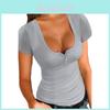 Polyester Casual T Shirt With U Neck And Slim Fit For Summer Women
